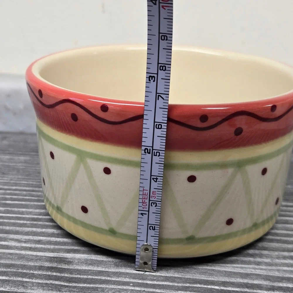VTG Pfaltzgraff Secrets of‎ Pistoulet Jana Kolpen Ceramic Bowl, Red Green, 2002